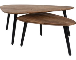 Salontafel Jamal - Mangohout - Set van 2