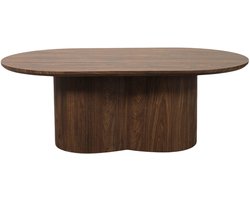 Salontafel Japandi ovaal walnoot MDF 120cm Rumi bijzettafel Japanse stijl