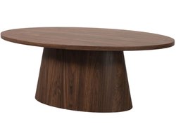 Salontafel Japandi ovaal walnoot MDF 120cm Saga bijzettafel Japanse stijl