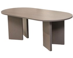 Salontafel Japandi ovaal walnoot melamine 120cm Hano japanse bijzettafel