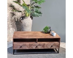Salontafel Jasmin 120cm 3 lades | mangohout