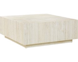 Salontafel Jip Travertin - MDF - Vierkant - 90x90cm - Hoogte 35 cm