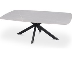 Salontafel Jody Grijs - Metaal - Steen - Rechthoek - 130x70 - Hoogte 45 cm