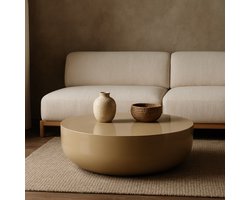 Salontafel Kevin Beige Rond 70cm - Giga Meubel