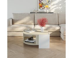 Salontafel Klipsari 75x75x40 cm wit en havermout [en.casa]