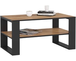 Salontafel Koffietafel ALEX / Craft Eik - Zwart / 92x45x53 cm