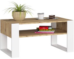 Salontafel Koffietafel DOMI / Artisan Eik - Wit / 92x45x53 cm
