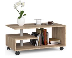 Salontafel Koffietafel met Wielen VINI / AKORD Furniture Factory / Sonoma Eik / 90 x 40 x 51 cm