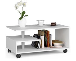 Salontafel Koffietafel met Wielen VINI / AKORD Furniture Factory / Wit / 90 x 40 x 51 cm