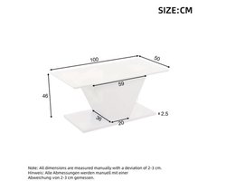 Salontafel – Koffietafel – Tafel – Bijzettafel – Witte Modern Hoogglans Salontafel – V-vormig Design – Ruimtebesparend – Onderhoudsvriendelijk