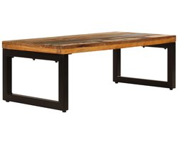 Salontafel | Koffietafel | Woonkamertafel | Bijzettafel 100x50x35 cm massief gerecycled hout en staal