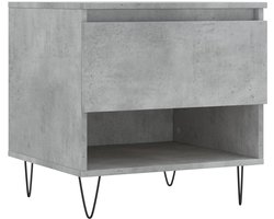 Salontafel | Koffietafel | Woonkamertafel | Bijzettafel 50x46x50 cm bewerkt hout betongrijs