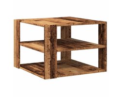 Salontafel | Koffietafel | Woonkamertafel | Bijzettafel 58x58x40 cm bewerkt hout oud houtkleurig