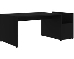 Salontafel | Koffietafel | Woonkamertafel | Bijzettafel 90x45x35 cm bewerkt hout zwart