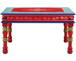 Salontafel | Koffietafel | Woonkamertafel | Bijzettafel handbeschilderd massief mangohout rood