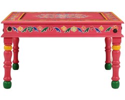 Salontafel | Koffietafel | Woonkamertafel | Bijzettafel handbeschilderd massief mangohout roze