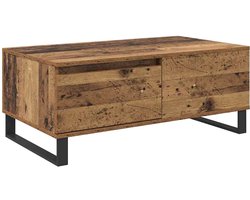 Salontafel | Koffietafel | Woonkamertafel | Bijzettafel met lade Oud hout Bewerkt hout