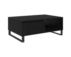 Salontafel | Koffietafel | Woonkamertafel | Bijzettafel met lade Zwart eiken 90 x 60 x 35 cm Bewerkt hout