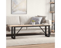 Salontafel | Koffietafel | Woonkamertafel | Bijzettafel O-frame 160x40x45 cm massief grenenhout en staal