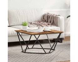 Salontafel | Koffietafel | Woonkamertafel | Bijzettafel Oud hout 80 x 80 x 45 cm Engineered hout en staal