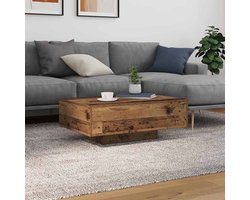 Salontafel | Koffietafel | Woonkamertafel | Bijzettafel Oud Hout 85 x 55 x 31 cm Bewerkt hout