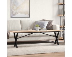 Salontafel | Koffietafel | Woonkamertafel | Bijzettafel X-frame 160x40x45,5 cm grenenhout en staal