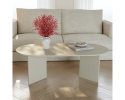Salontafel Kynd ovaal 119x60x40 cm havermout [en.casa]