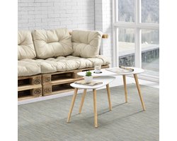 Salontafel Langesund set van 2 MDF wit en hout