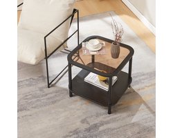 Salontafel Latama 51x51x45 cm zwart en brons [en.casa]