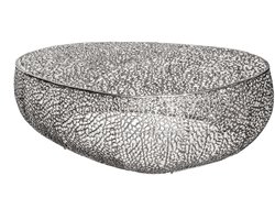 Salontafel LEAF 122cm metaal zilver handgemaakt - 38939