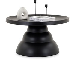 Salontafel LORIS 50 cm diameter, zwart - ronde woonkamertafel van metaal met poedergecoat oppervlak voor een moderne ambiance - belangrijkste afbeelding