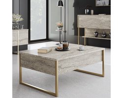 Salontafel Luxe Travertinlook/Goud