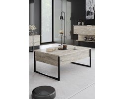 Salontafel Luxe Travertinlook/Zwart
