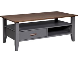 Salontafel Luzerna | 115 x 45 x 60 | Met lade en opbergplaats | Kleur: Grijs - Interlink - Rechthoekige salontafels - Grijs - Spaanplaat - Rechthoekige salontafels -