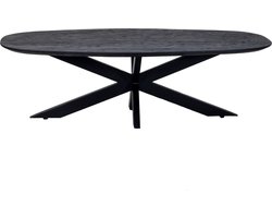 Salontafel Mangohout Zwart - Deens Ovaal - 130cm - Tafel Jordan - Giga Meubel