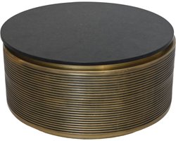 Salontafel marmer - ø80x40 - zwart/goud - Marmer/metaal