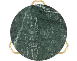 Salontafel Marmerlook - Bijzettafel Woonkamer - Decoreren Woonruimte - Echt Steen Oppervlak - 40x40x40 cm - Groen