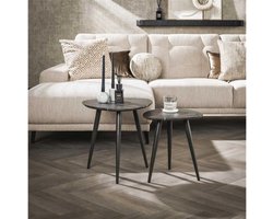 Salontafel Marquina set van 2 driehoekig melamine - marmerlook