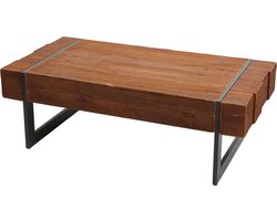 Salontafel MCW-A15a, woonkamertafel, massief dennenhout rustiek 40x120x60cm ~ bruin