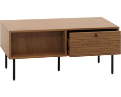 Salontafel MCW-N78, woonkamer tafel bank tafel, Scandinavische stijl metaal hout melamine MVG 45x100x50cm ~ natuur