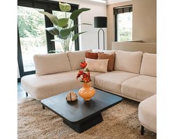 Salontafel Meerlo - Hout - Zwart - 80 x 33 x 80 cm (BxHxD)