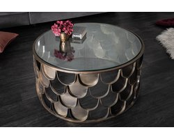 Salontafel messing in visschaal ABSTRACT 70cm