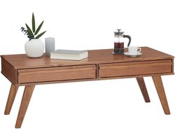 Salontafel met 2 laden in Scandinavische stijl - Elegante bijzettafel van massief grenen