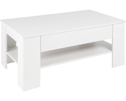 Salontafel met Lade en Schap 110x65x48 cm Wit ML-Design