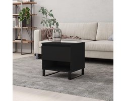 Salontafel Met Lade - Koffietafel Bijzettafel - Woonkamer Opbergen - Modern Metalen Onderstel - 50 x 46 x 50 cm