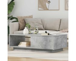 Salontafel met laden - Opbergtafel - Woonkamer organiseren - Betonlook design - 95 x 55 cm - Betongrijs