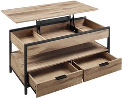 Salontafel – Met Lades – Met Open Vak – In Hoogte Verstelbaar