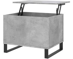 Salontafel Met Lift-Top - Eettafel Bureau - Werken Eten - Verborgen Opbergruimte - 60x44.5x45 cm - Beton Grijs