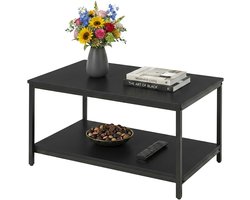 Salontafel met opbergruimte - 42x80x50 cm - zwart