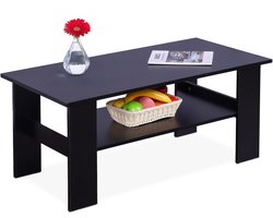 Salontafel met opbergruimte - 53,5x100x50 cm - zwart